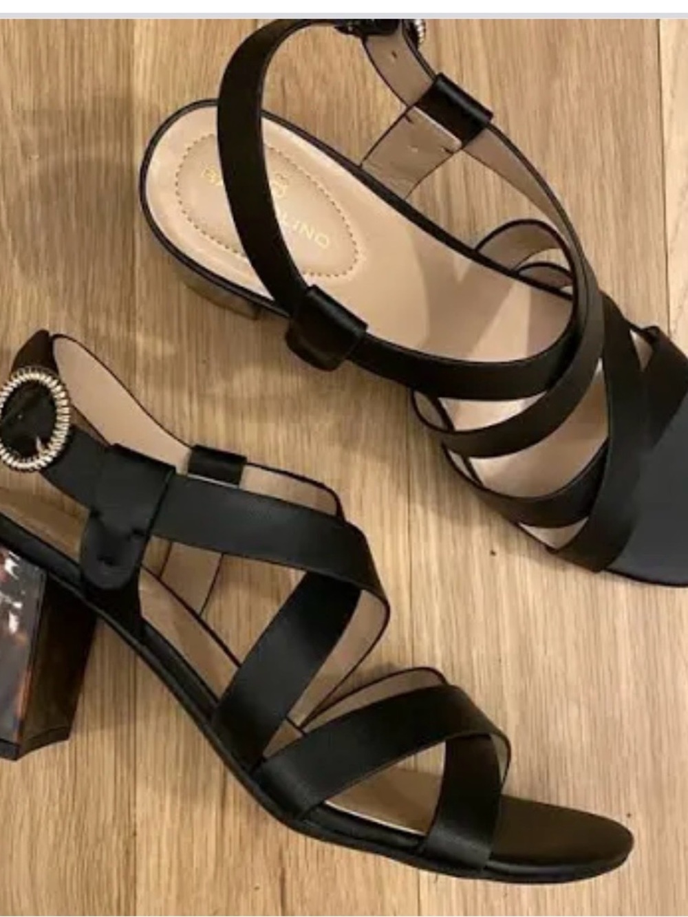 Bandolino Black Strappy Block Heel Sandals